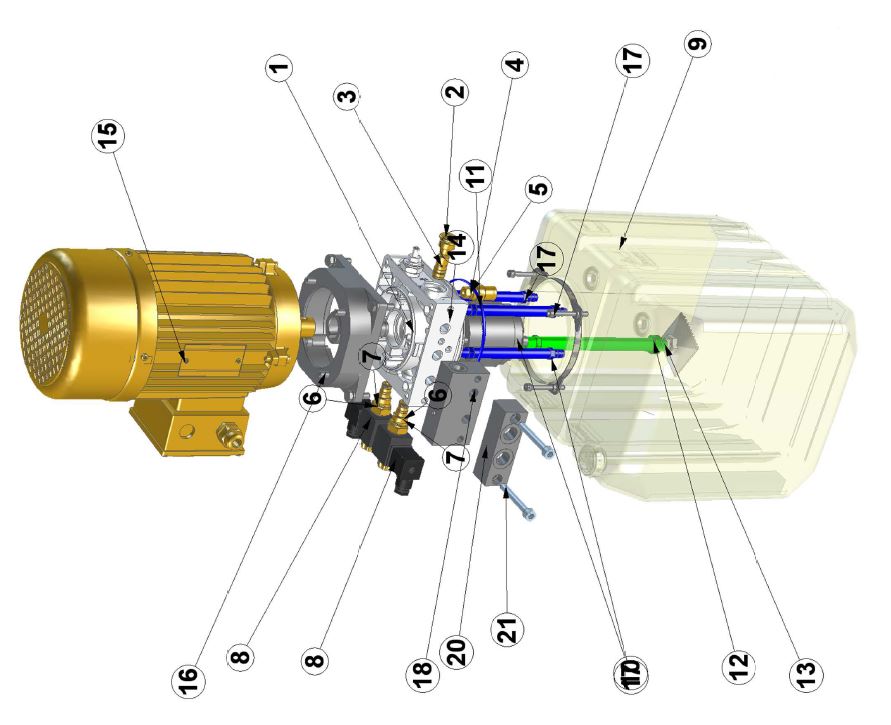 centrale hydraulique double effet