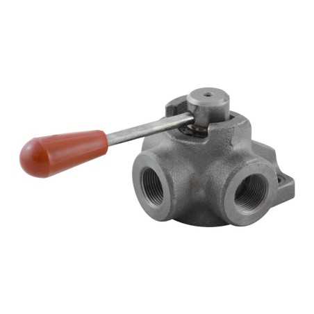Manual valve - 3V - 3/4" - Closed center - Hydraulic Valve - Cast Iron