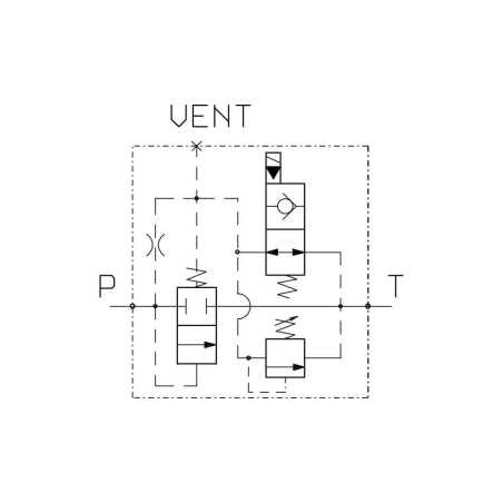 body by-pass 200l/mn VSP19 VEI 8A NA VSAN 210 bar 3/4" avec secours - Hydraulic block - Aluminium
