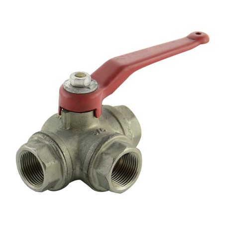 Vanne à boisseau sphérique 3/4" F/F PN 40  3 voies L