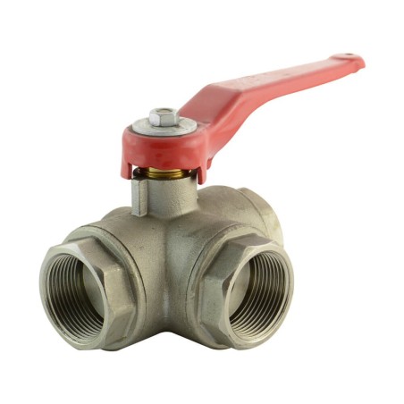 Vanne à boisseau sphérique 1"1/4 F/F PN 40  3 voies T