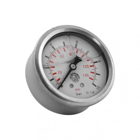 Pressure gauge - Ø63 - 0 to 10 bar - Rear connection 1/4"