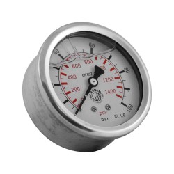 Pressure gauge - Ø63 - 0 to 100 bar - Rear connection 1/4"