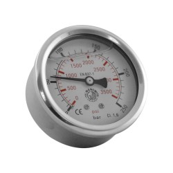 Pressure gauge - Ø63 - 0 to 250 bar - Rear connection 1/4"