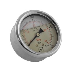 Pressure gauge - Ø63 - 0 to 400 bar - Rear connection 1/4"
