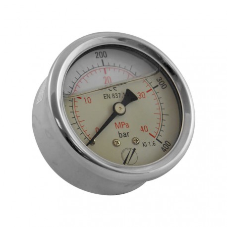 Pressure gauge - Ø63 - 0 to 400 bar - Rear connection 1/4"