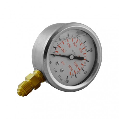 Pressure gauge - Ø63 - 0 to 100 bar - vertical connection 1/4"