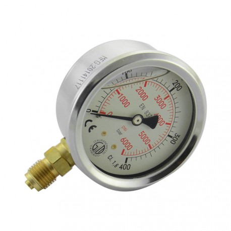Pressure gauge - Ø63 - 0 to 400 bar - vertical connection 1/4"
