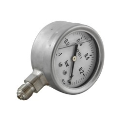 Pressure gauge - Ø63 - -1 to 0 bar - Connection Vertical 1/4" - Inox