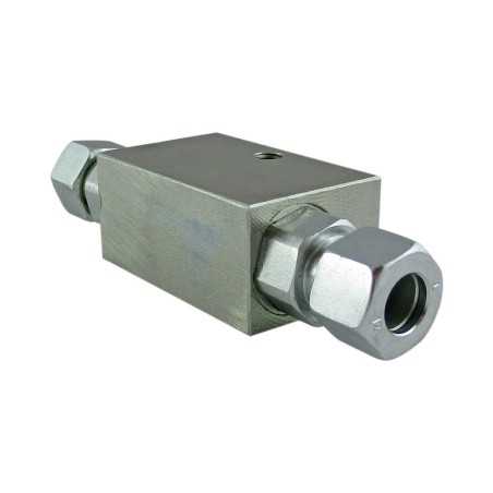 Dual pilot operated check valve 1/4 B2 7 2R tube 12L - Pilot operated valve