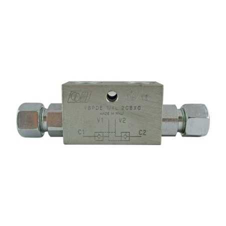 Dual pilot operated check valve 1/4 B2 7 2R tube 12L - Pilot operated valve