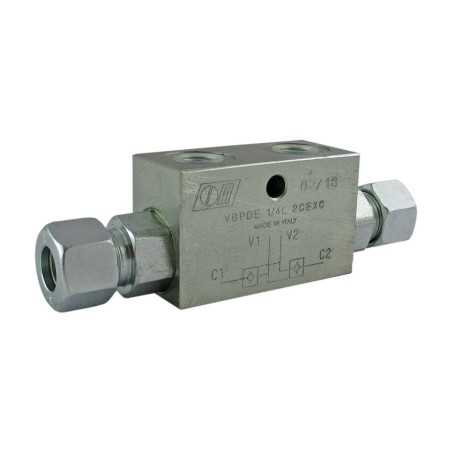Dual pilot operated check valve 1/4 B2 7 2R tube 12L - Pilot operated valve