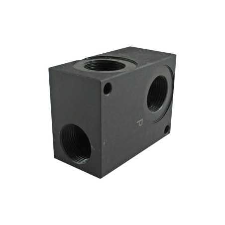 Bloc collecteur pour LP10 3/4 acier version B largueur 50mm - Blocs Hydrauliques - Acier