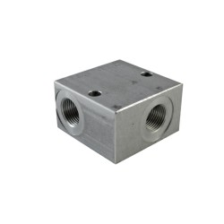 Bloc 3/8 alu cavité 019/V096001 nez de 15.8 - Bloc foré - Aluminium