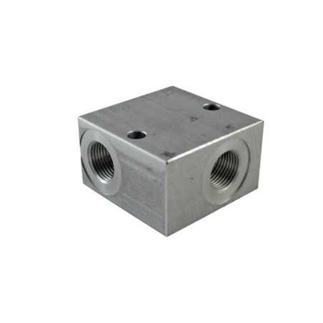 Bloc 3/8 alu cavité 019/V096001 nez de 15.8 - Bloc foré - Aluminium
