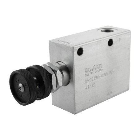 Pressure reducer 20l/mn block 3/8  VRP R VU 38  60 bar max set. handwheel