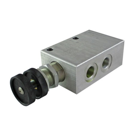 Flow reducer 20l/mn block 3/8  VRP R 38  20 bar max set. handwheel