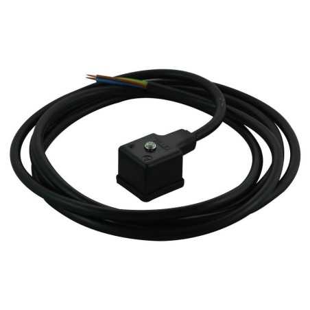 Moulded connector 2 pôles + terre - longueur 2000mm - Solenoid connector