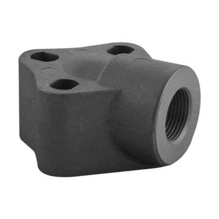Bride 3/4 entre axe 51 vis M10 coudée 90 - Bride&nbsp;Hydraulique