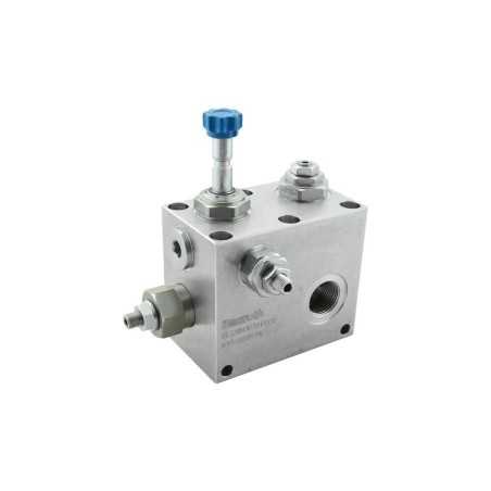 Block by-pass 70l/mn VEI 8A NC VU VS ST 09 35 to 350 bar - Hydraulic block - Aluminium