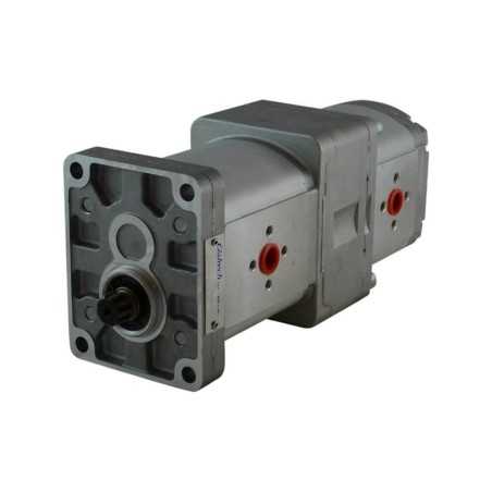 Pompe à engrenage 2+2 double 22.50+06.00cc rot.G br std italien DIN5482 - Composants