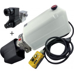 Dump Trailer Hydraulic Pump 12 volt Free Flow + Remote Switch + Banjo 16820130006GC IM#79975