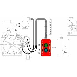 Pompe hydraulique de benne 24v + Relais 150A + Boite à bouton 42823130020GC IM#79997