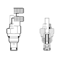 Hydraulic pressure relief valve 20l/mn VSBN 08A C (35-350 bar) OR014904023500 IM#82111