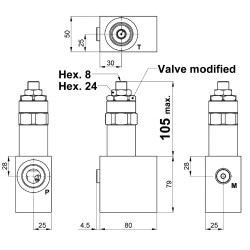 Hydraulic pressure relief valve 240l/mn VSDC 250 (70-210 bar) - A/IM#82119/05120303052000A/R930007015