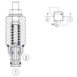 Hydraulic pressure relief valve 50l/mn VSDN 08A 10 (175-350 bar)/IM#82120/041522035635000/R930005642