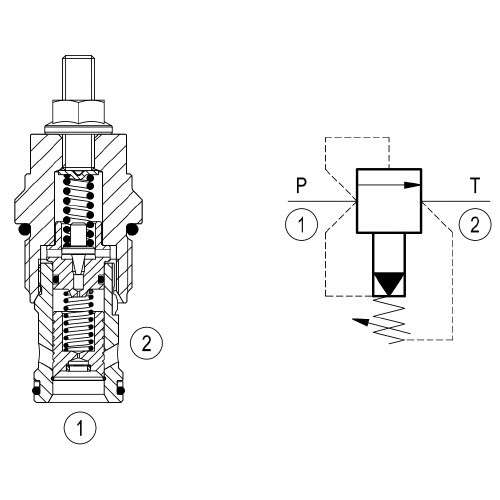 Limiteur de pression hydraulique 40l/mn VMP 38 L (80-300 bar) - OCGF