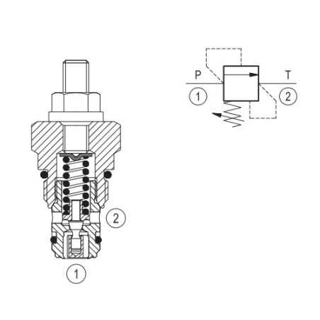 Hydraulic pressure relief valve 20l/mn VSBN 08F 35 (175-350 bar)/IM#82164/041149032035000/R901113605