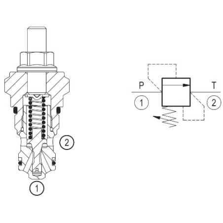 Hydraulic pressure relief valve 20l/mn VSBN-08S (175-350 bar) - D/IM#82174/04116903563510A/R930053595