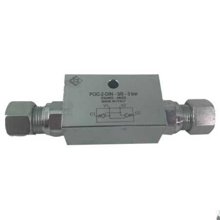 Dual pilot operated check valve 3/8" B2 8 2R pipe 12L - Components