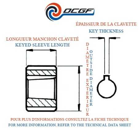 Keyed sleeve 18 teeth - Keyway 3.2 for CP2 / M2 - Keyed sleeve