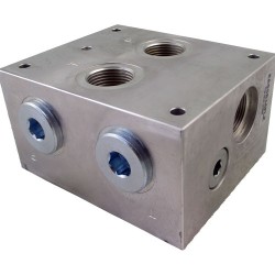 Embase cetop5 1él alu 3/4 lat post + PP + cavité pour LP