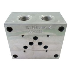 Embase cetop5 1él alu 3/4 lat post + PP + cavité pour LP