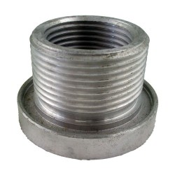 Bride 1"1/4 alu fileté + taraudé 1" BSP pour niveau électrique