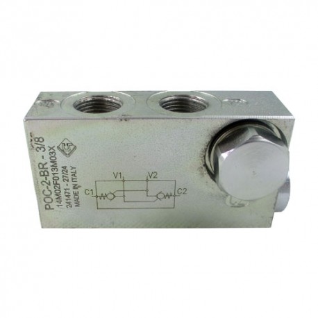 Clapet piloté DE 3/8 banjo int VBPDE 3/8 L CMP/FLV acier (PO 1b)