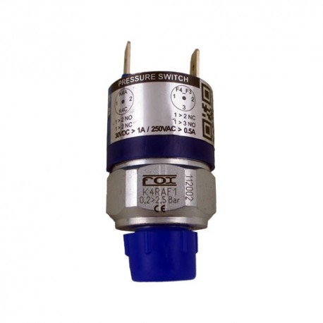 Pressostat 0.2 à 2.5 bar réglable NO/NF à membrane G1/4 cylindrique