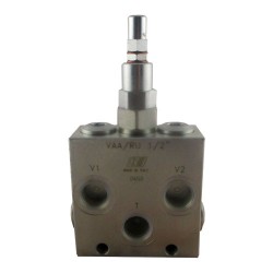 Limiteur de pression hydraulique 60l/mn Bloc 1/2 VAA/RU 1/2 (50 à 300 bar) anti cavitation