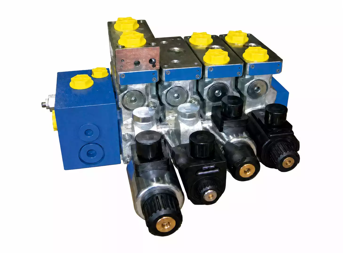 Bloc hydraulique empilable assemblé Bloc distributeur hydraulique assemblé avec plusieurs sections de commande